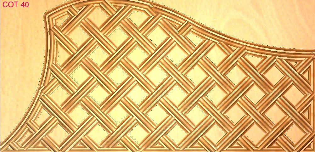COT DESIGNS - COT-40 Woven Lattice Pattern Architectural Wood Carving 3D Model